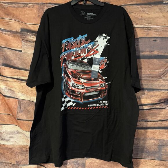 Fast & Furious T-Shirt 3XL Black SS I Live My Life A Quarter Mile At A Time Cars - Picture 1 of 6